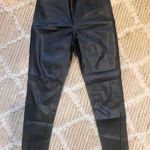 Zara Black Faux Leather-Style Trousers